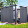 2 Panels Outdoor Sheer Curtains, Gray Privacy Curtains Waterproof, Indoor Outdoor Drapes for Gazebo Pergola Balcony