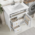 30" Bathroom Vanity with Sink, Free Standing Vanity Set with Tip-Out Drawer, 2 Drawers