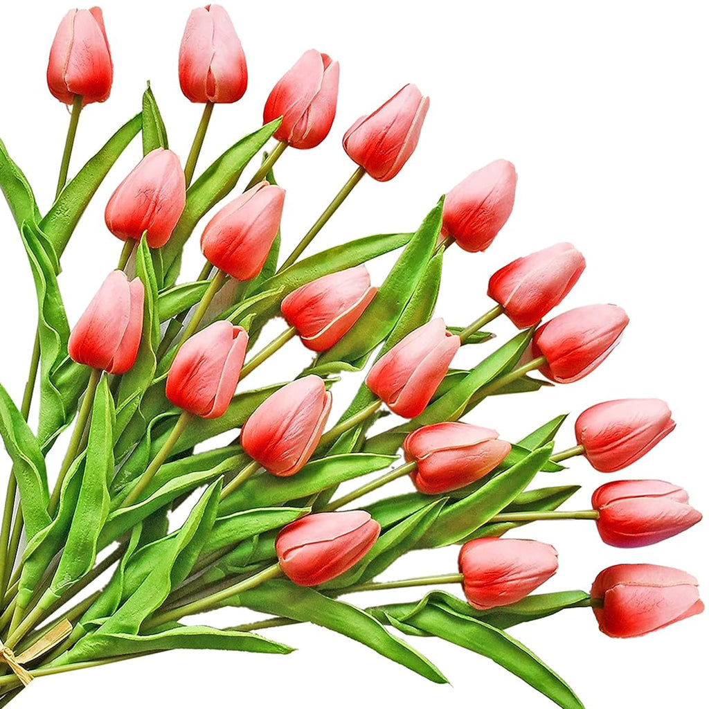 Artificial Tulip Flowers with Soft Latex Materials Decoration