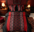 Adult Classic Jacquard 7 Piece Bedding Set Twin Size Damask Pattern Comforter Set with Sheets for Boys Girls Black