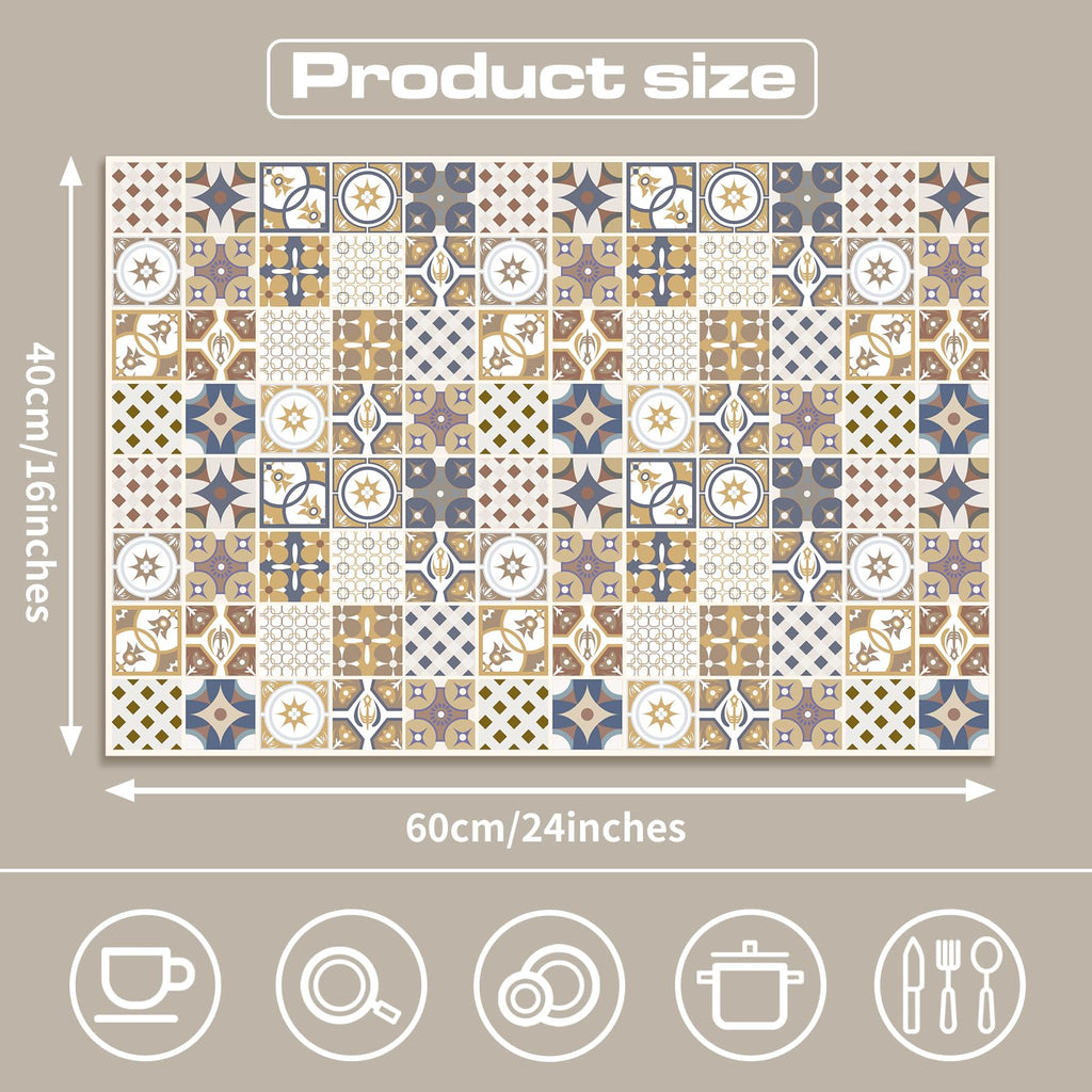 Boho Coffee Mat Cuttable Placemat Quick Dry Dish Mat Counter Sink 16"X24" (Elegant Mosaic C)