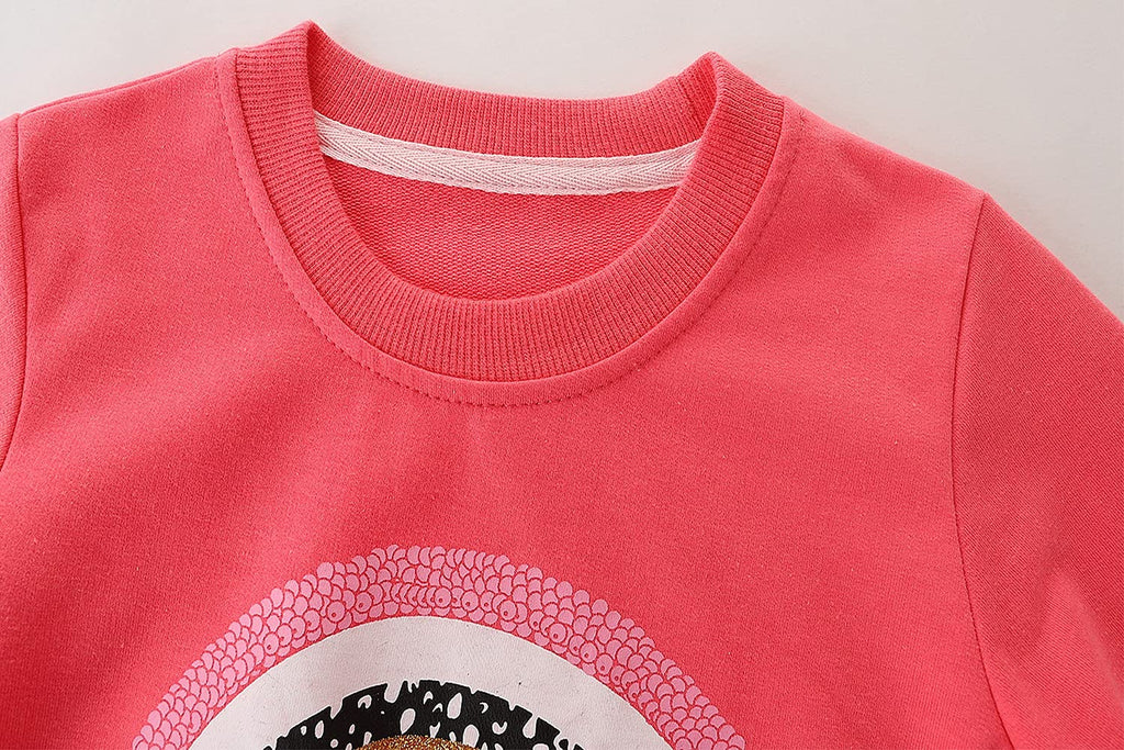 Toddler Girls Crewneck Sweatshirts Cotton Long Sleeve Shirt