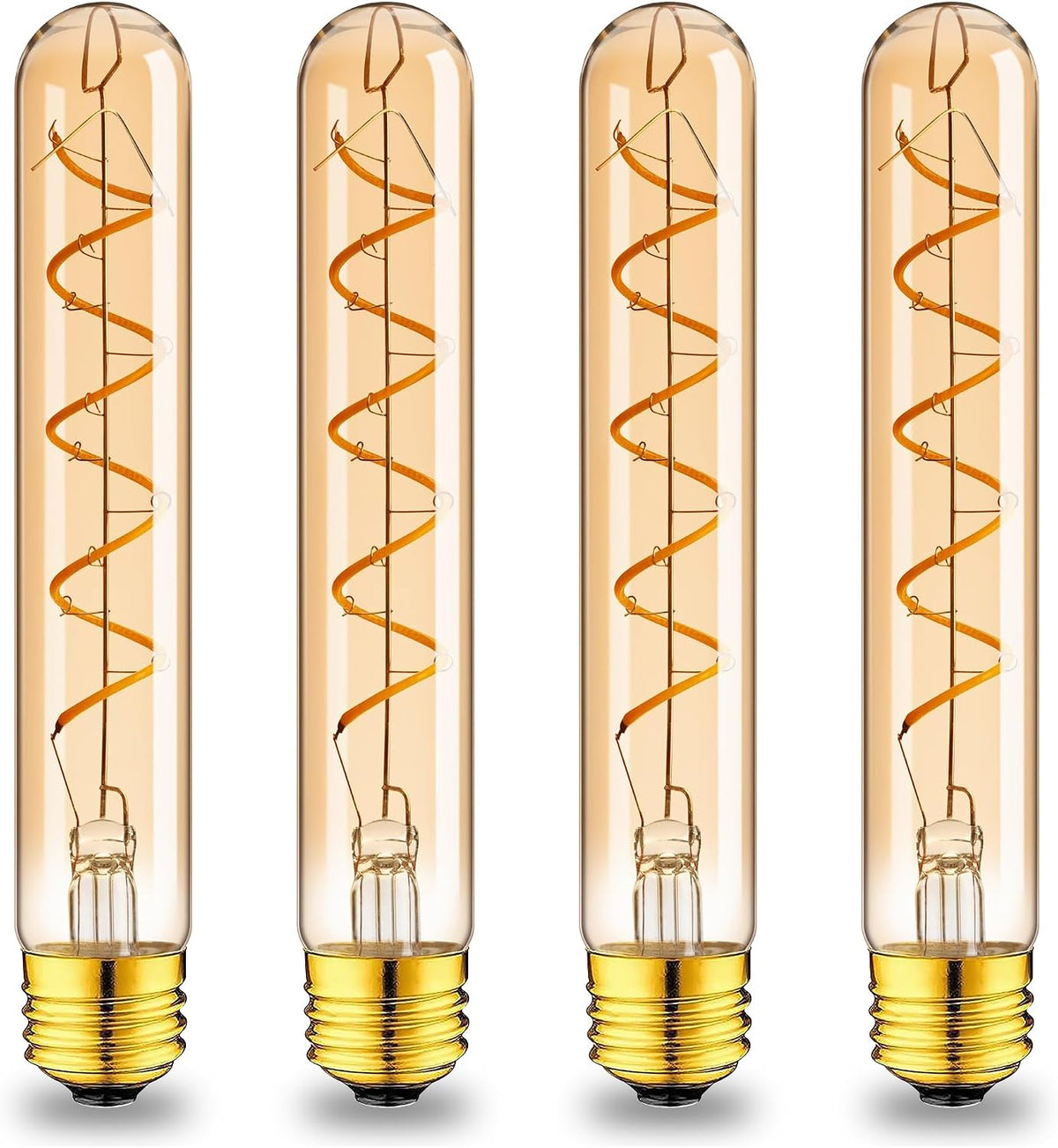 E26 Long Ediosn LED Bulb,Amber Light Bulbs 40 Watt,Spiral Filament