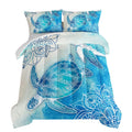 Sea Turtle Comforter Set, Coastal Bedding with 2 Pillowcases.
