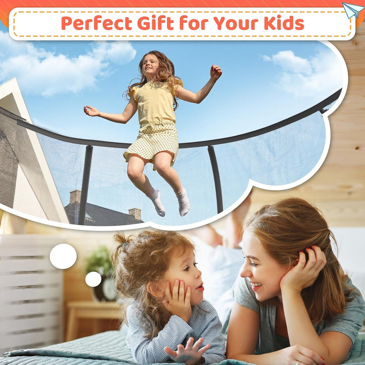 8FT 10FT 12FT 14FT 16FT Trampoline Outdoor for Kids & Adults | Pumpkin Trampolines with Safety Net, Ladder