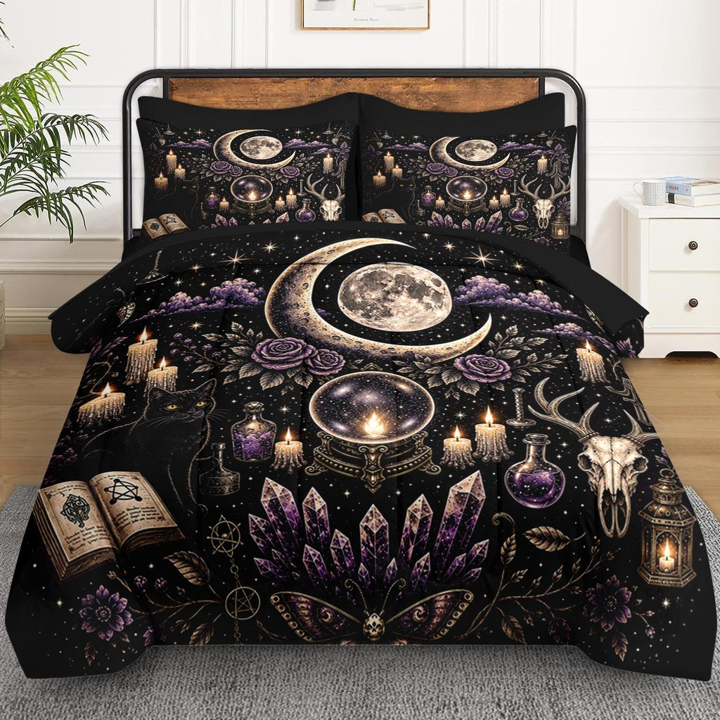 7 Pcs Queen Size Comforter Set, Witchy Crystal Bedding