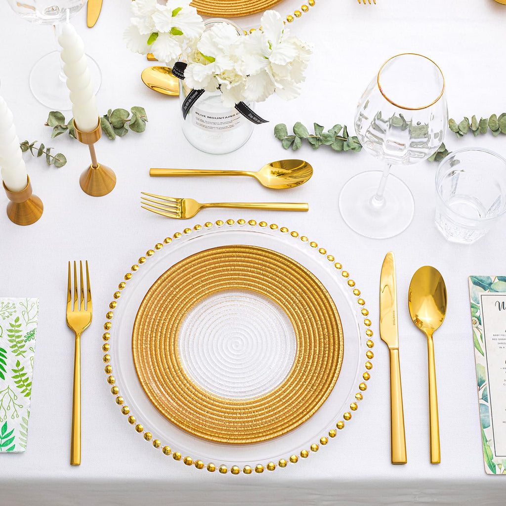 Gold Silverware Set for 12, 60-Piece Stainless Steel Flatware Cutlery Set
