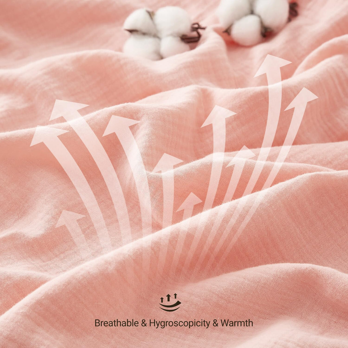100% Muslin Cotton Blush Pink Duvet Cover Set Fluffy Solid Bedding