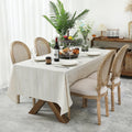 60 x 120 inches Farmhouse Style Linen tablecloths, Wrinkle Resistant Washable Dining Room Table Cloths for 8 Foot