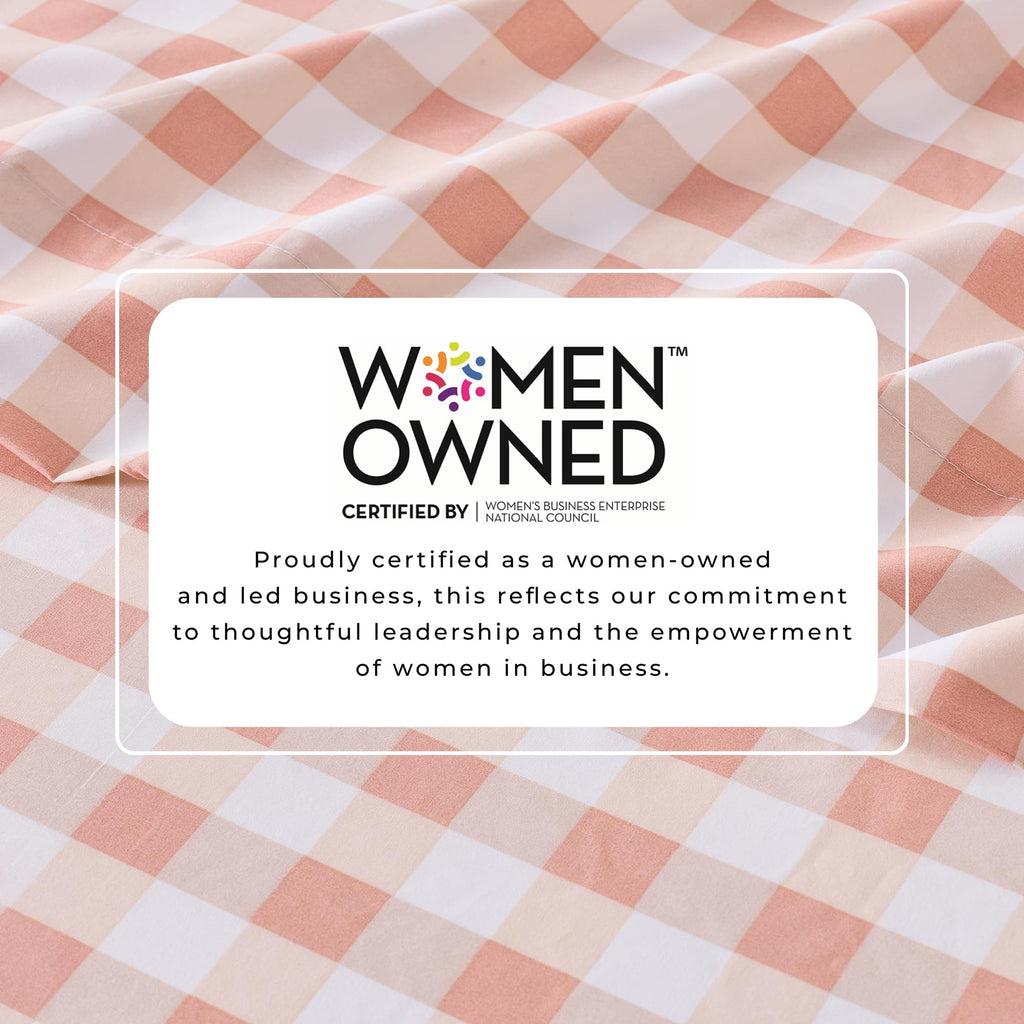 Gingham Microfiber Sheet Set - 4-Piece Ultra-Soft Bedding Sheets & Pillowcases - Wrinkle Free