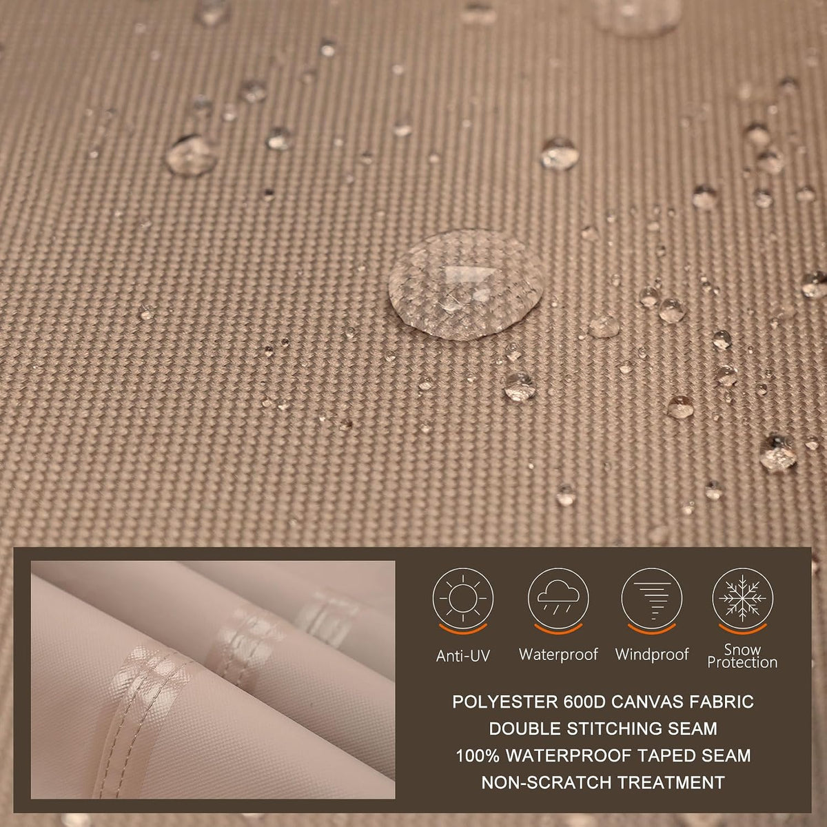 Waterproof Patio Furniture Cover 111L x 74W in