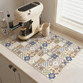Boho Coffee Mat Cuttable Placemat Quick Dry Dish Mat Counter Sink 16"X24" (Elegant Mosaic C)