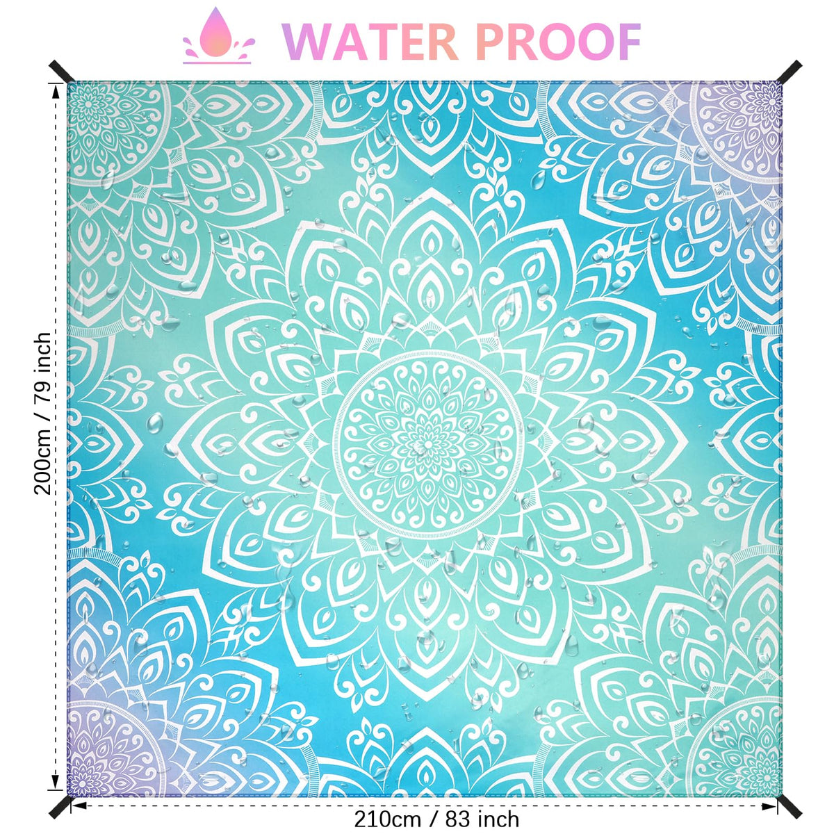 Beach Blanket Waterproof Sandproof Quick Drying Mat for 1-8 Adults