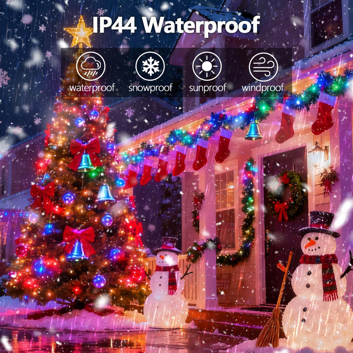 Voice Control 88Ft Christmas String Lights with Remote, Multicolor