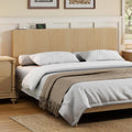 Wood Fluted Headboard King, Modern Wall Mounted Headboard King Headboard Only with 2 Outlets and USB & Type C Port