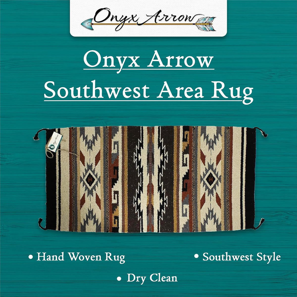 Boho Southwest Area Rug - Durango Pattern - 20x40 Natural/Brown