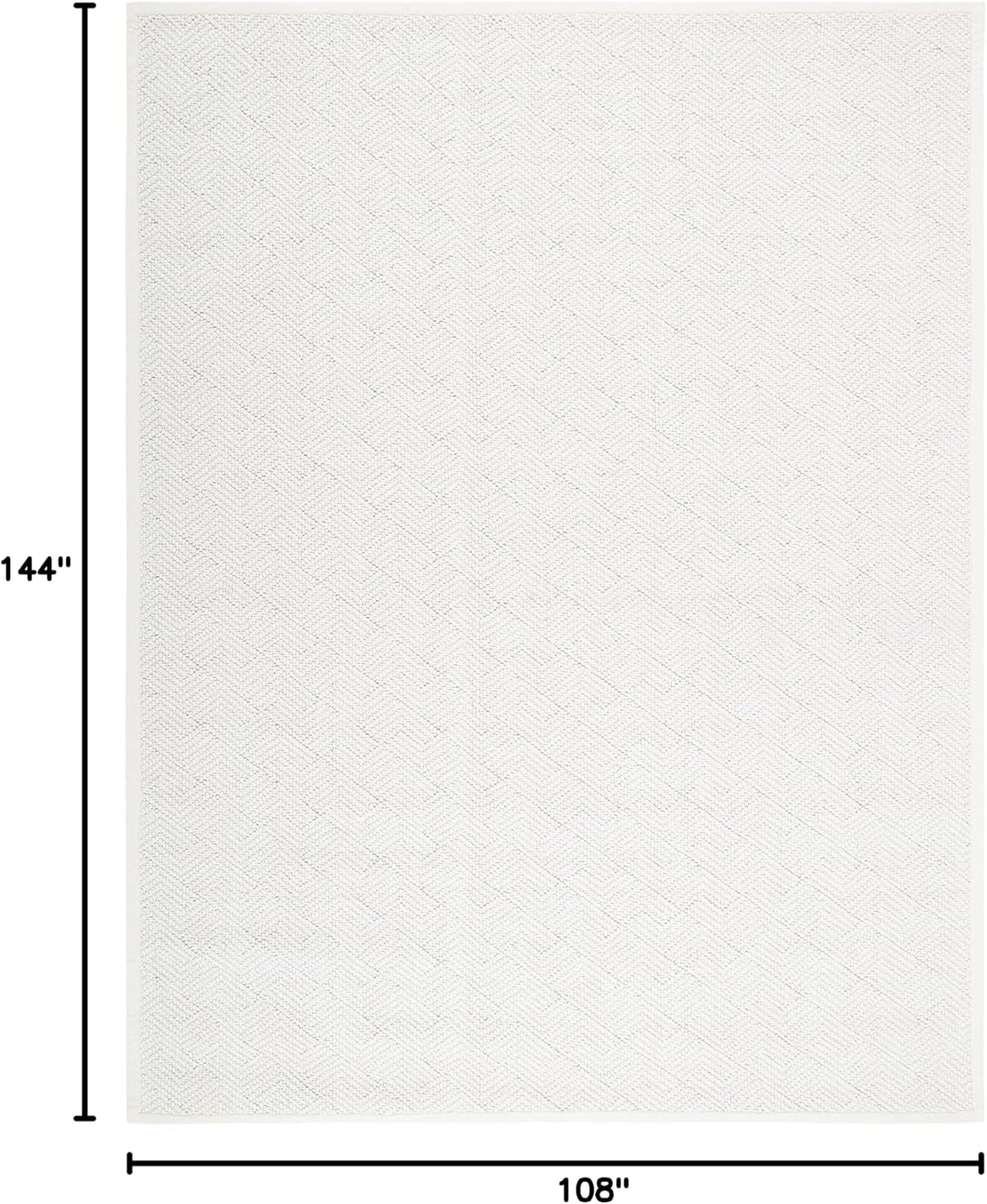 Natural Fiber Area Rug, Ivory, Handmade Wool & Jute