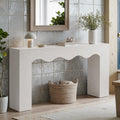63" Farmhouse Console Table with Wavy Edge