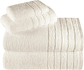 Luxury 4 Piece Towels Set, Made with 100% Turkish Cotton, Highly Absorbent & Comfy, Includes 2 Bath Towels, 1 Hand