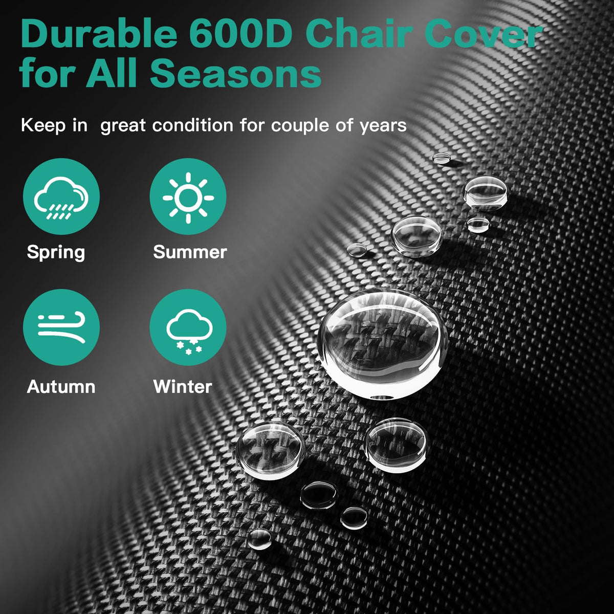 Waterproof Patio Chaise Lounge Cover 600D Oxford Fabric 76x32x32 In