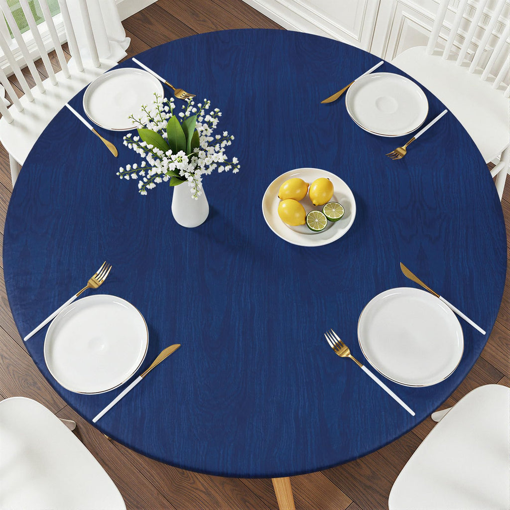Round Table Cloth, Waterproof Fitted Table Cover for 57"-68" Tables