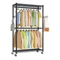 Heavy-Duty Clothes Rack, Portable Closet on Wheels, Garment Rack
