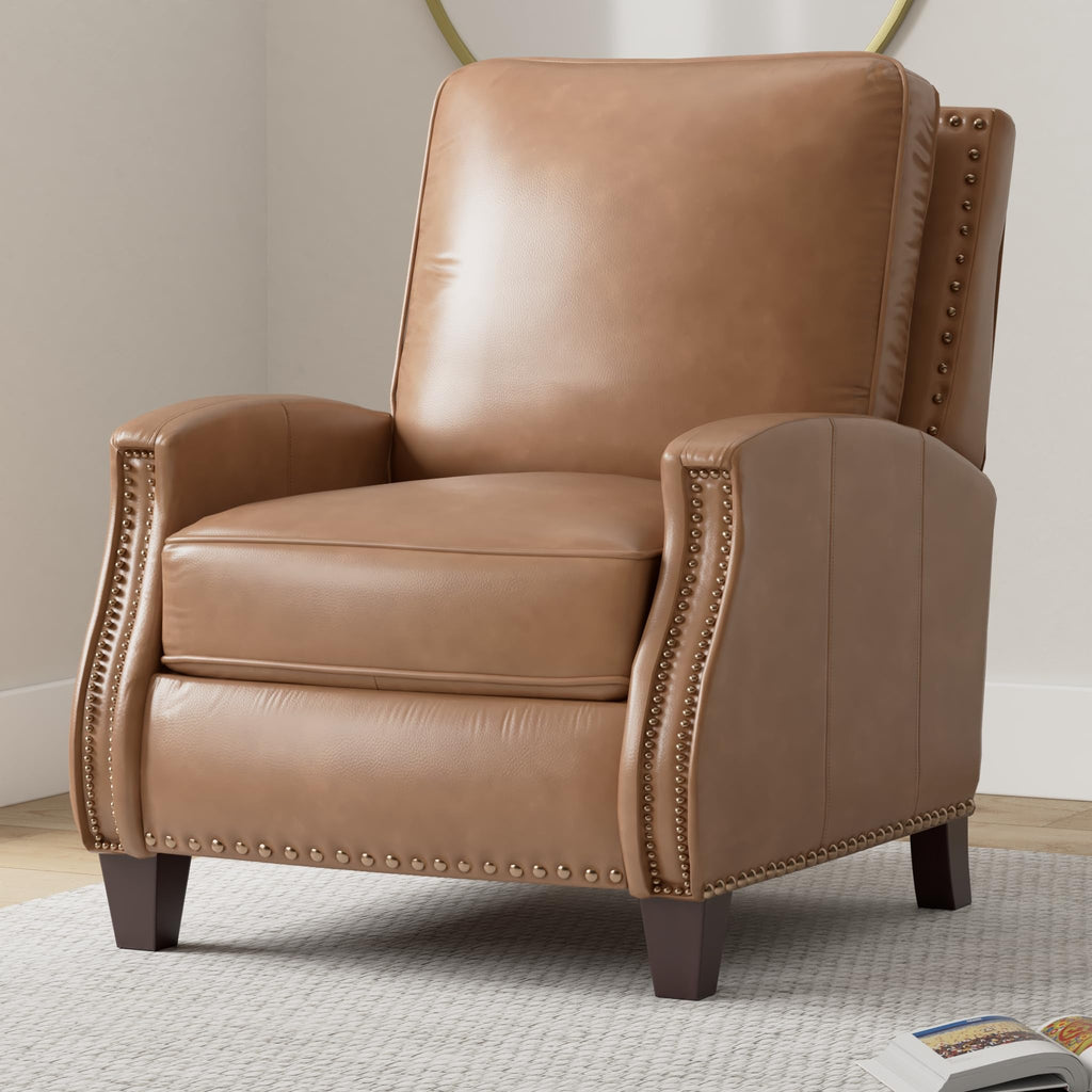 Melrose Transitional Recliner Lounge Chair with footrest Extension 7-3155 in Shoreham Ponytail All Leather 5700-86