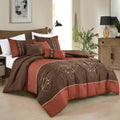 6-Piece Embroidered Mandala Global Chic Comforter Set Queen Size