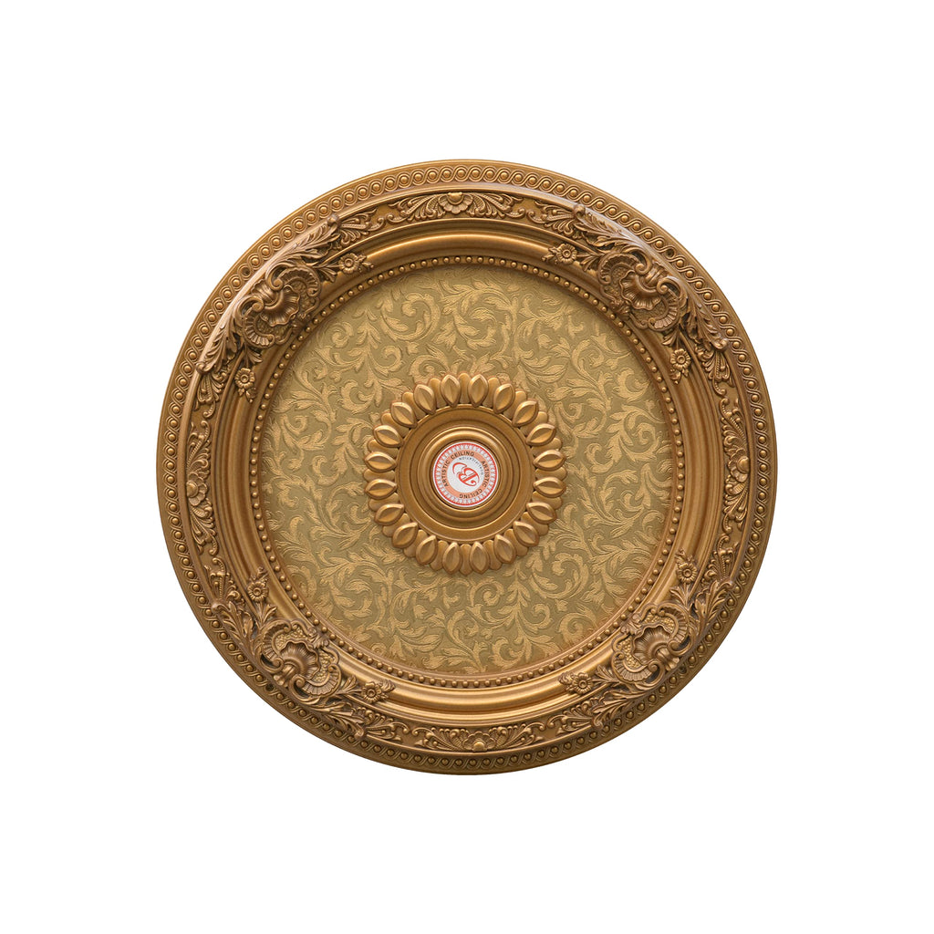 Golden Leaf Chandelier Ceiling Medallion and Fan Medallion, 36 inch