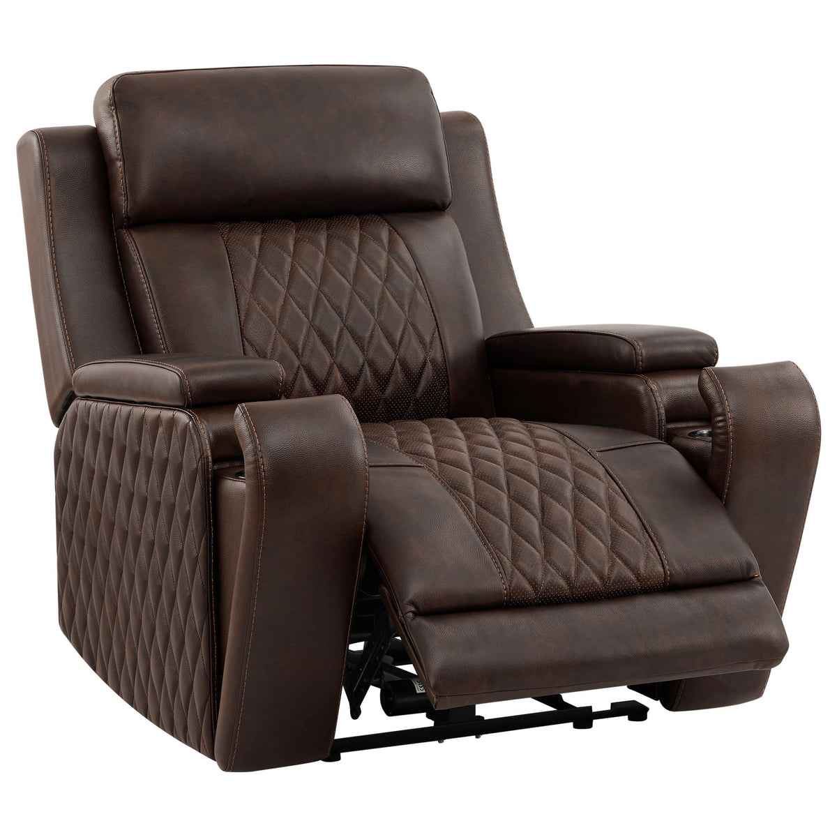 Genuine Leather Power Recliner Chair with Heating& Cooling