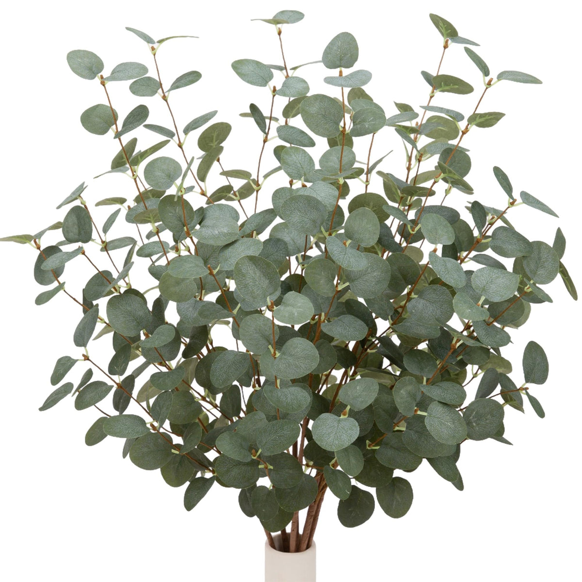 6 Pcs 27" Eucalyptus Stems Greenery Stems Eucalyptus Leaf Spray in Green Silk Plastic Plants Floral Artificial Plants