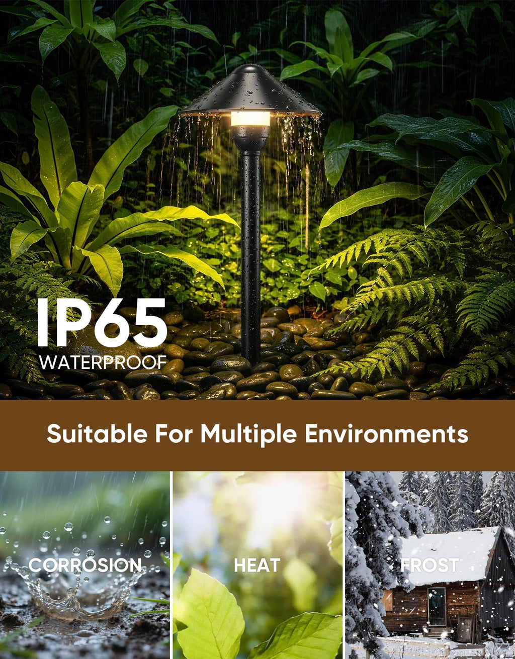 Low Voltage Pathway Lights with G4 3W 3000K Bulbs 12-Pack, Black Aluminum