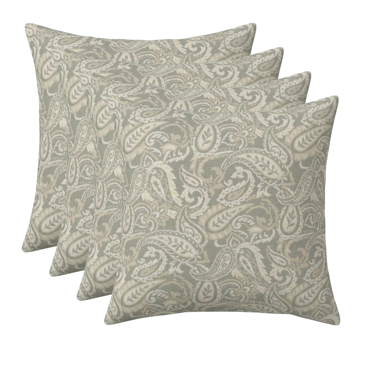 Square Throw Pillows Set of 4 | 24" x 24" | Water and Fade-Resistant Performance Fabric | Outdoor Pillow Covers with