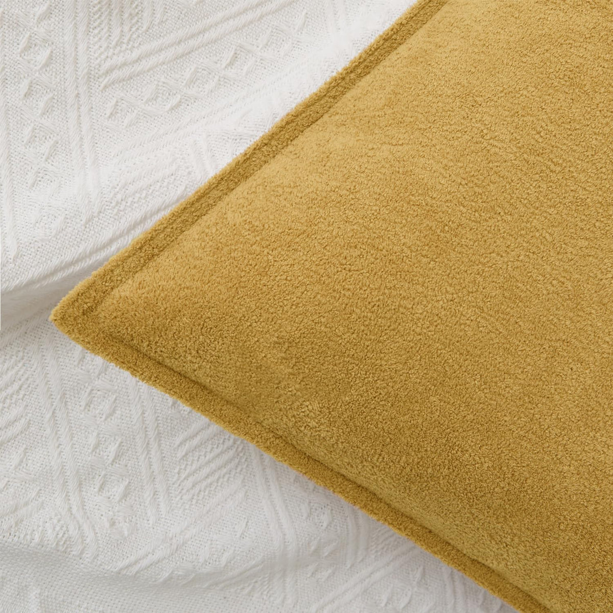 Soft Waterproof 22"x22" Pillow Covers 2 Pack, Mustard Yellow