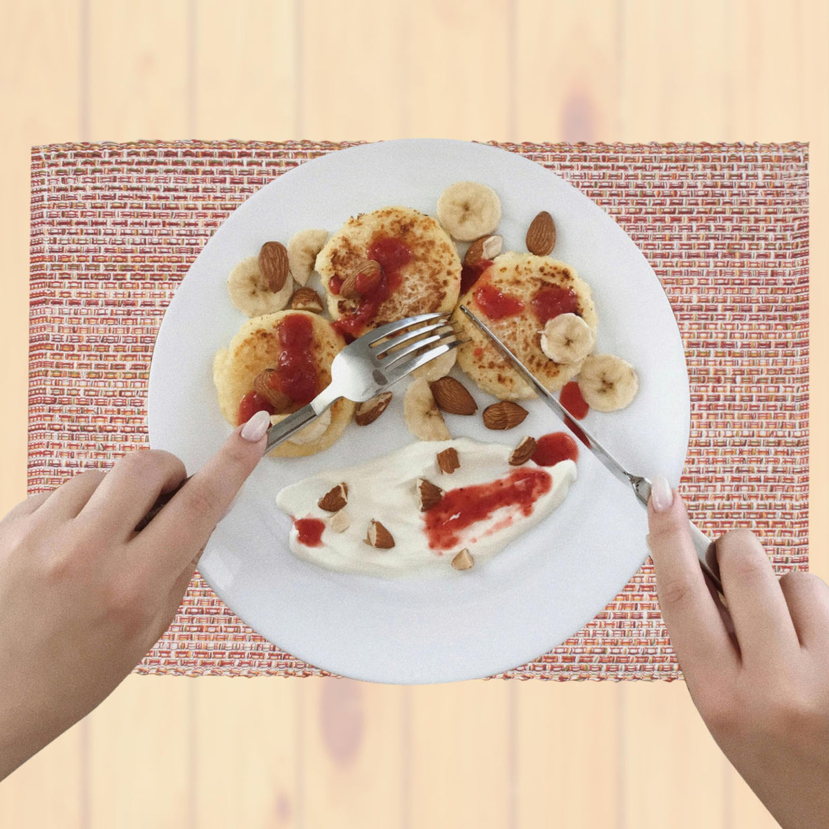 Two Tone Placemat Cotton Tablemat 14x20 (Set of 6) Fall
