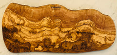 22" Rustic Handmade Bark Edge Olive Wood Charcuterie Board- For Cutting, Chopping, Serving Cheese, Meat, Fruit.