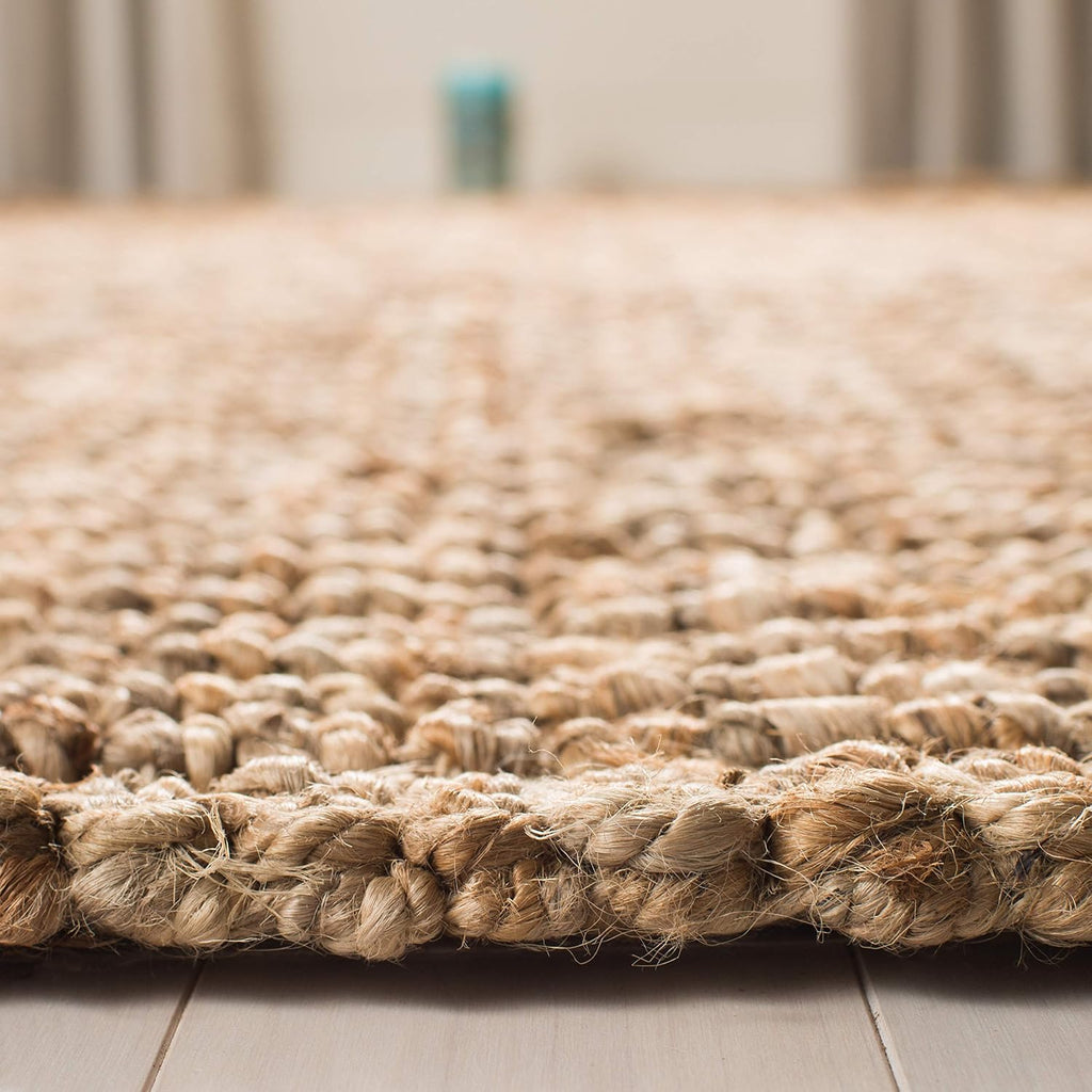 Natural Fiber Collection Runner Rug, Natural Brown, Handmade Jute, Farmhouse Style, Chunky Textured Thick