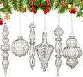 Vintage Silver Christmas Mercury Glass Ornament Set 7.87''