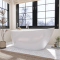 59" Free Standing Tub, Pure Acrylic Freestanding Bathtub, Stylish Stand Alone Contemporary Deep Soaking Bath Tub