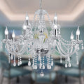 Fifteen-Light Crystal Candle Chandelier, Grand Maria Theresa-Style