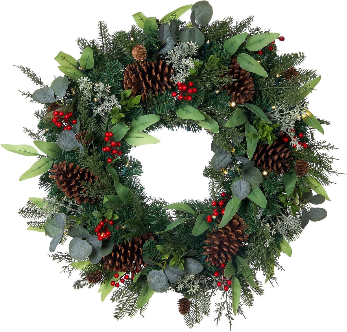 30 Inch Pre-Lit Artificial Christmas Wreath, Christmas Woods