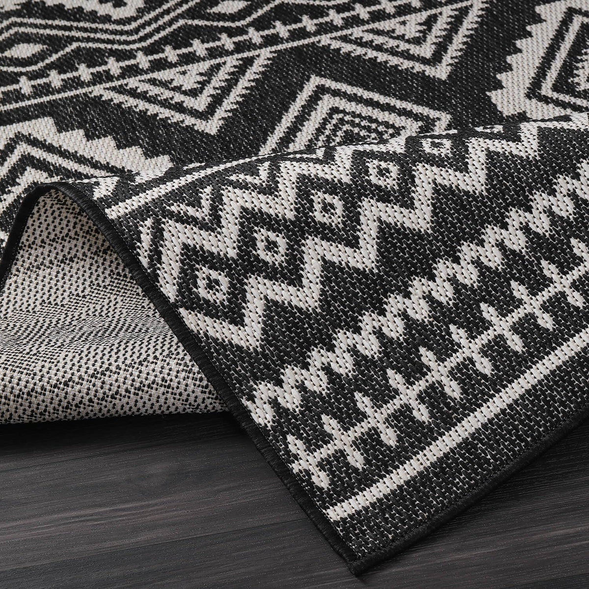 Waikiki Boho Indoor Outdoor Rug, Washable Outside Carpet, Bohemian Area Rug, Farmhouse Rugs, Aztec Tribal Rug