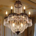 9-Light French Empire Crystal Chandelier for Dining Rooms and Living Rooms