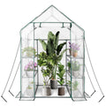 Walk in Greenhouse with 3 Tier 6 Shelves, 2 More Bottom Shelves Reinforced Plant House, Growhouse/Green House for