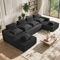 Boneless Couches - 134" Modular Sectional Sofa U Shaped Oversized Deep Seat High Back Corduroy No Assembly Modern