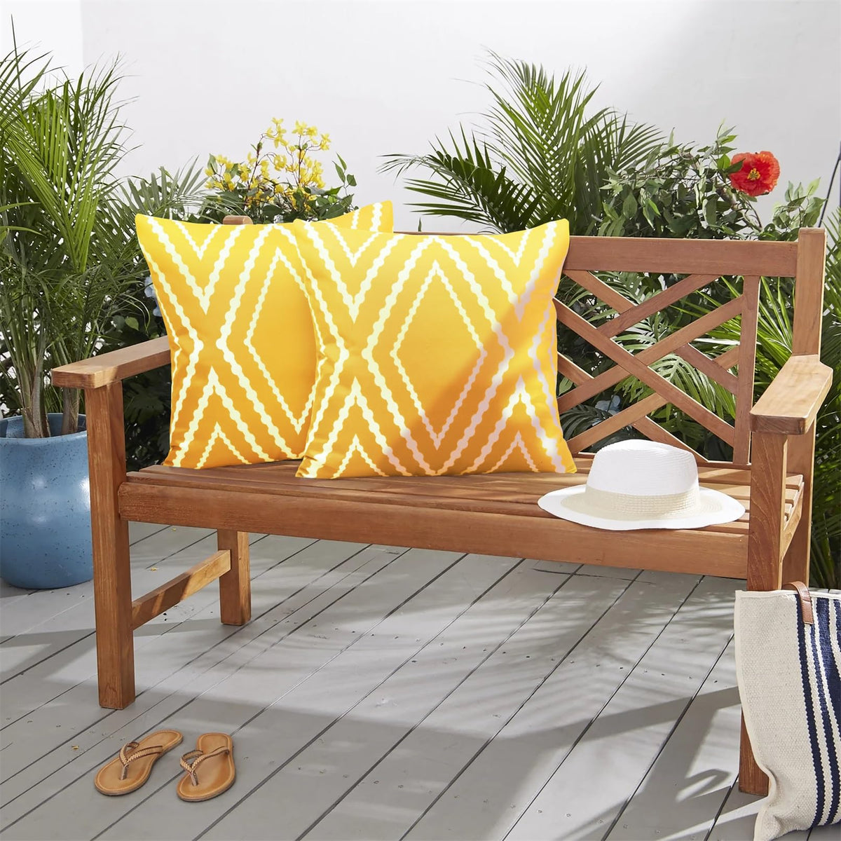 Outdoor Waterproof Pillow Covers 18x18 Yellow