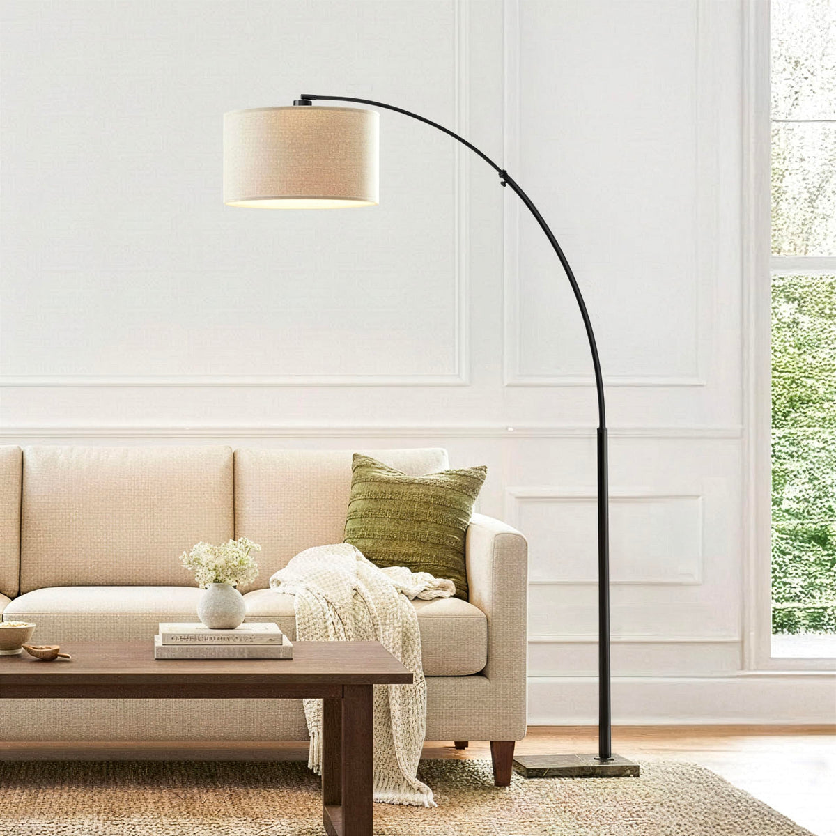 Logan Arc Floor Lamp, Bright Standing Lamp s, Offices & Bedrooms, Modern Living Room Décor, Tall Hanging Floor Lamp
