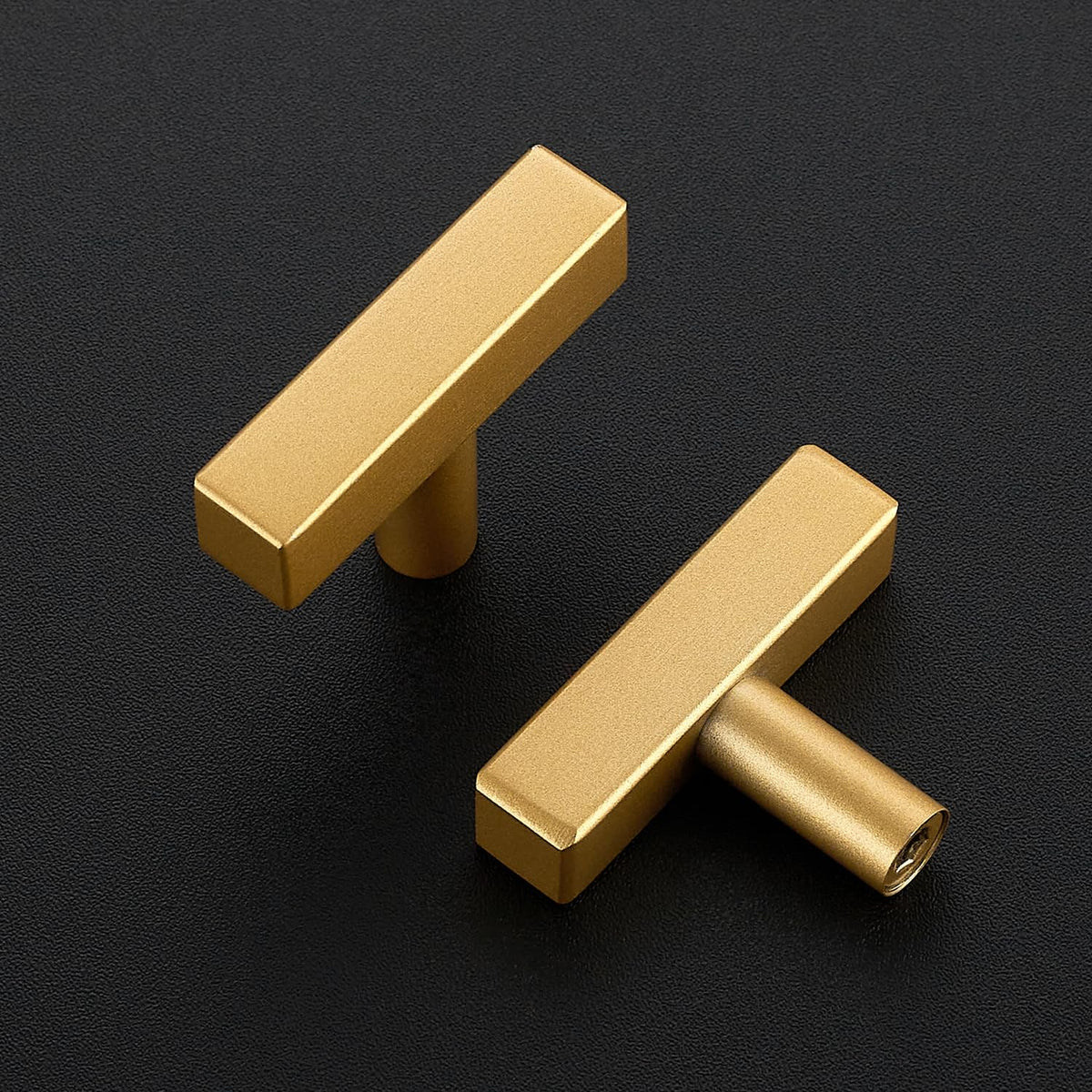 Champagne Gold Handles Square Cabinet Hardware Single Hole 30 Pack