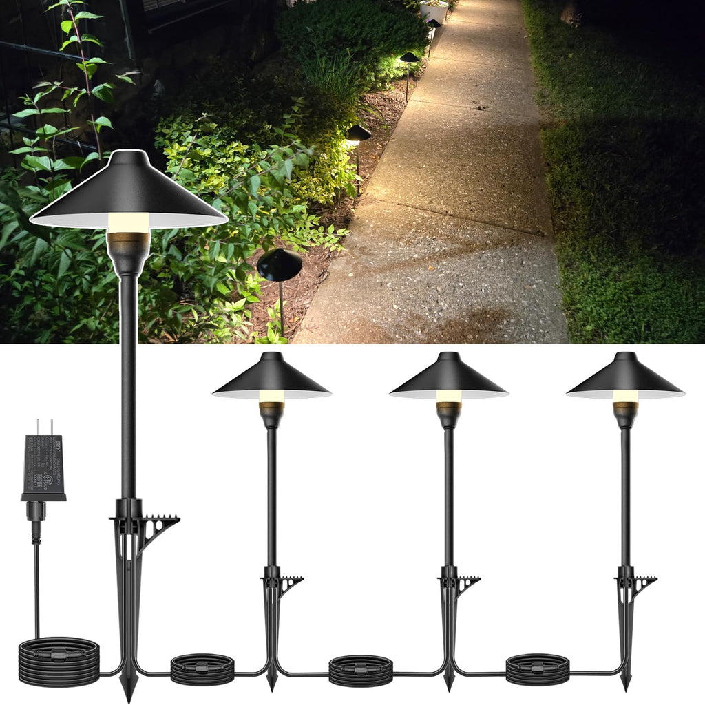 Low Voltage Pathway Lights with Timer, Plug in Landscape Path Light