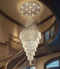 32x120-Inch Crystal Glam Chandelier with LED Bulbs for Two-Story Foyers